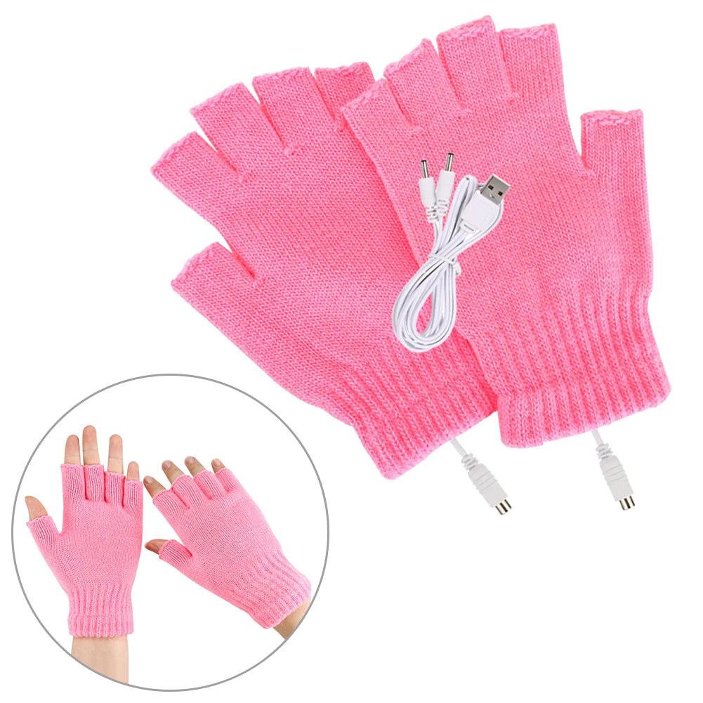 USB Heated Winter Cycling Gloves – Fingerless