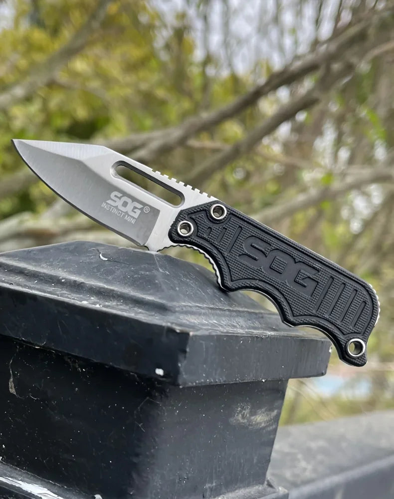 SOG Mini Fixed Blade Knife with Sheath – Compact Outdoor Tactical Tool