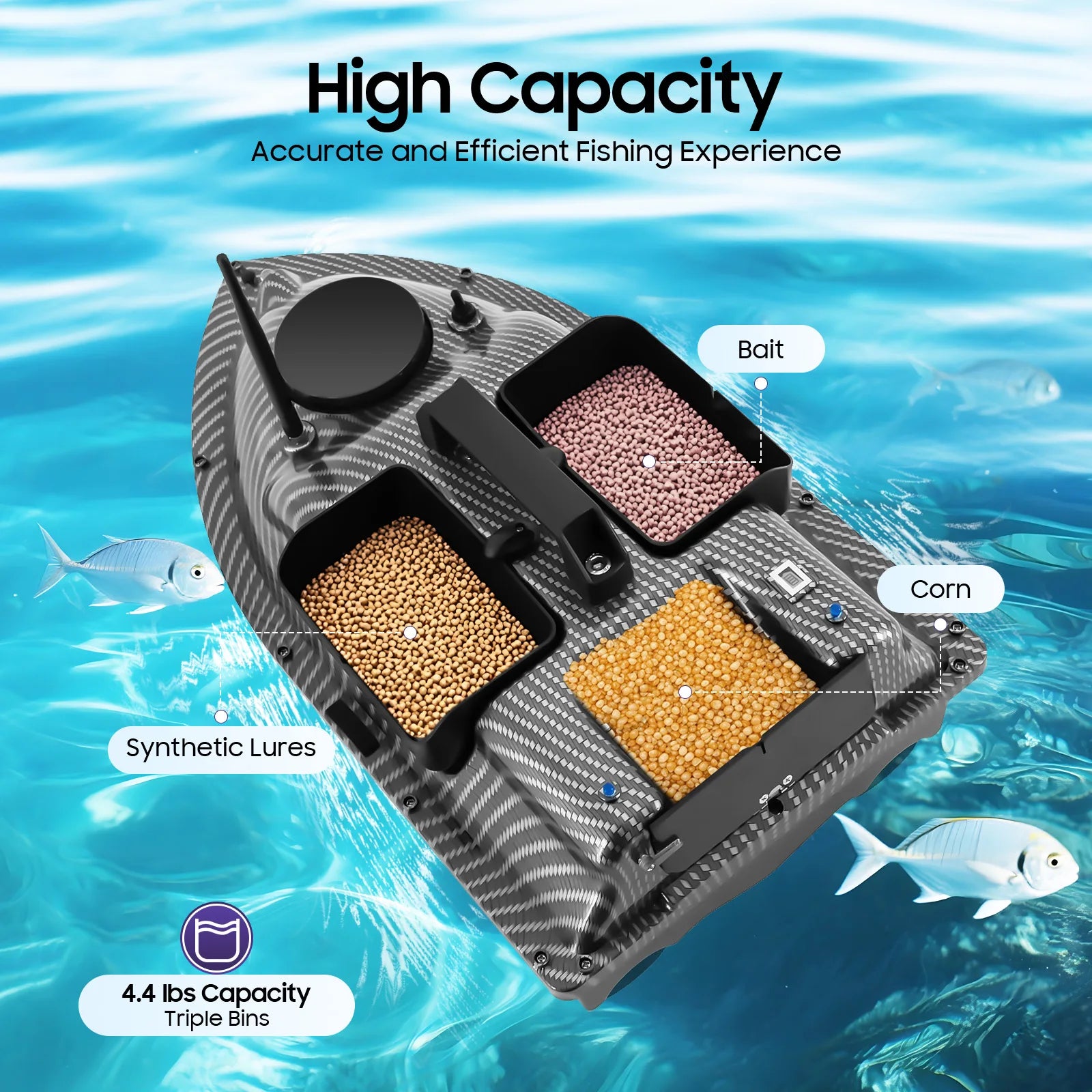GPS Fishing Bait Boat with Auto Return – 500M Range