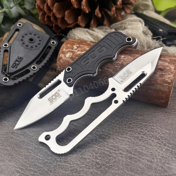SOG Mini Fixed Blade Knife with Sheath – Compact Outdoor Tactical Tool