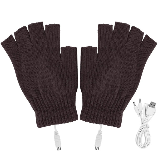 USB Heated Winter Cycling Gloves – Fingerless