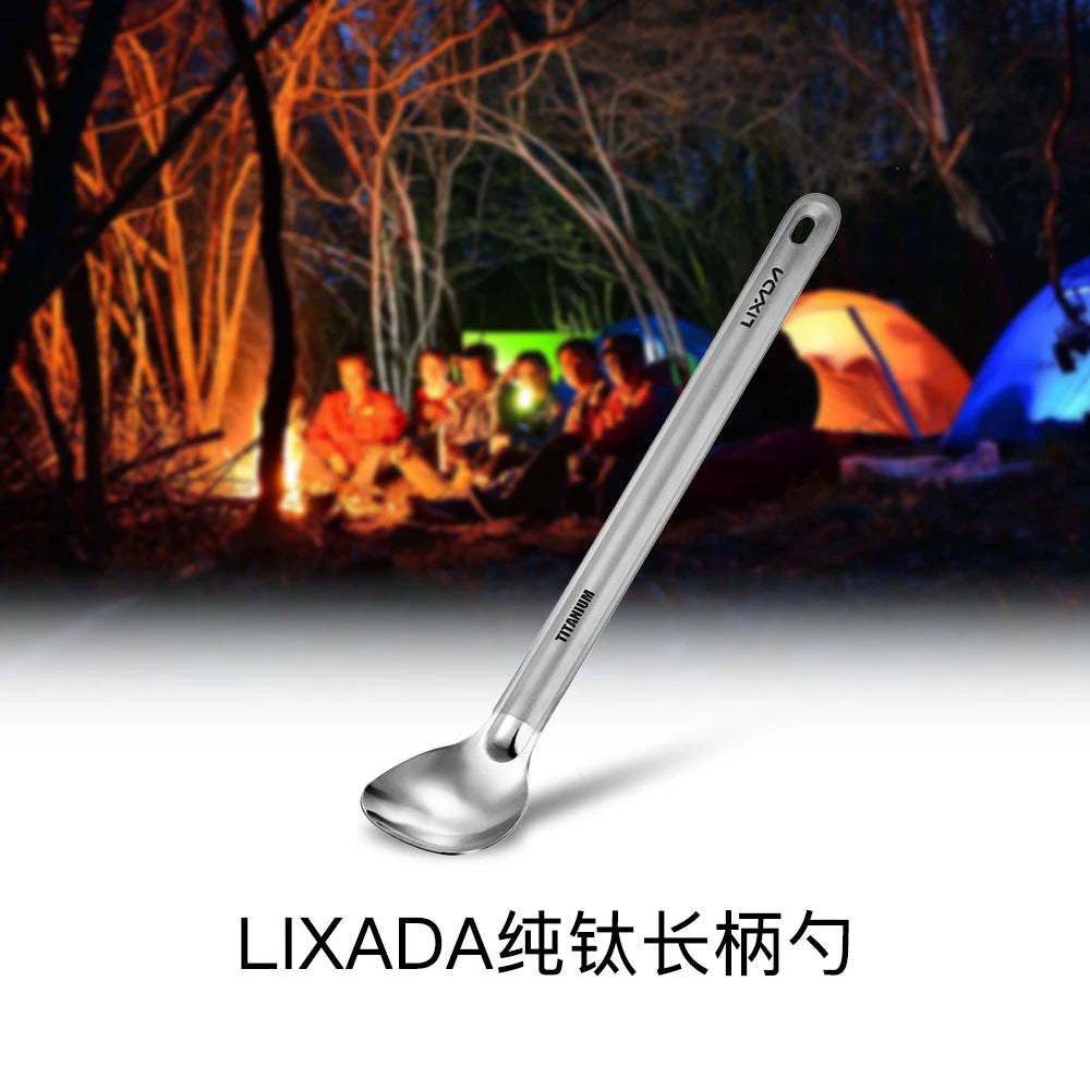 Lixada Titanium Long Handle Camping Spoon