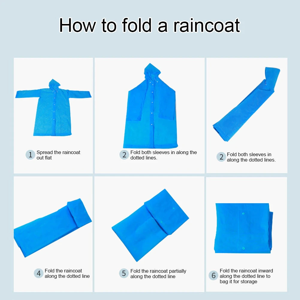 10-Pack Emergency Waterproof Rain Ponchos with Hood