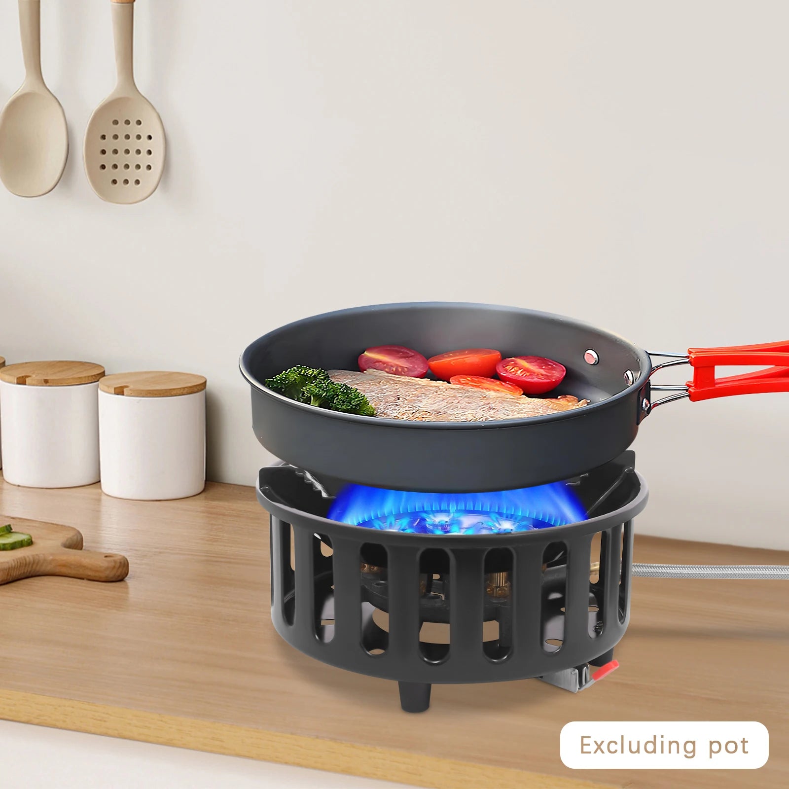 Portable Camping Stove with 3 Gas Adapters