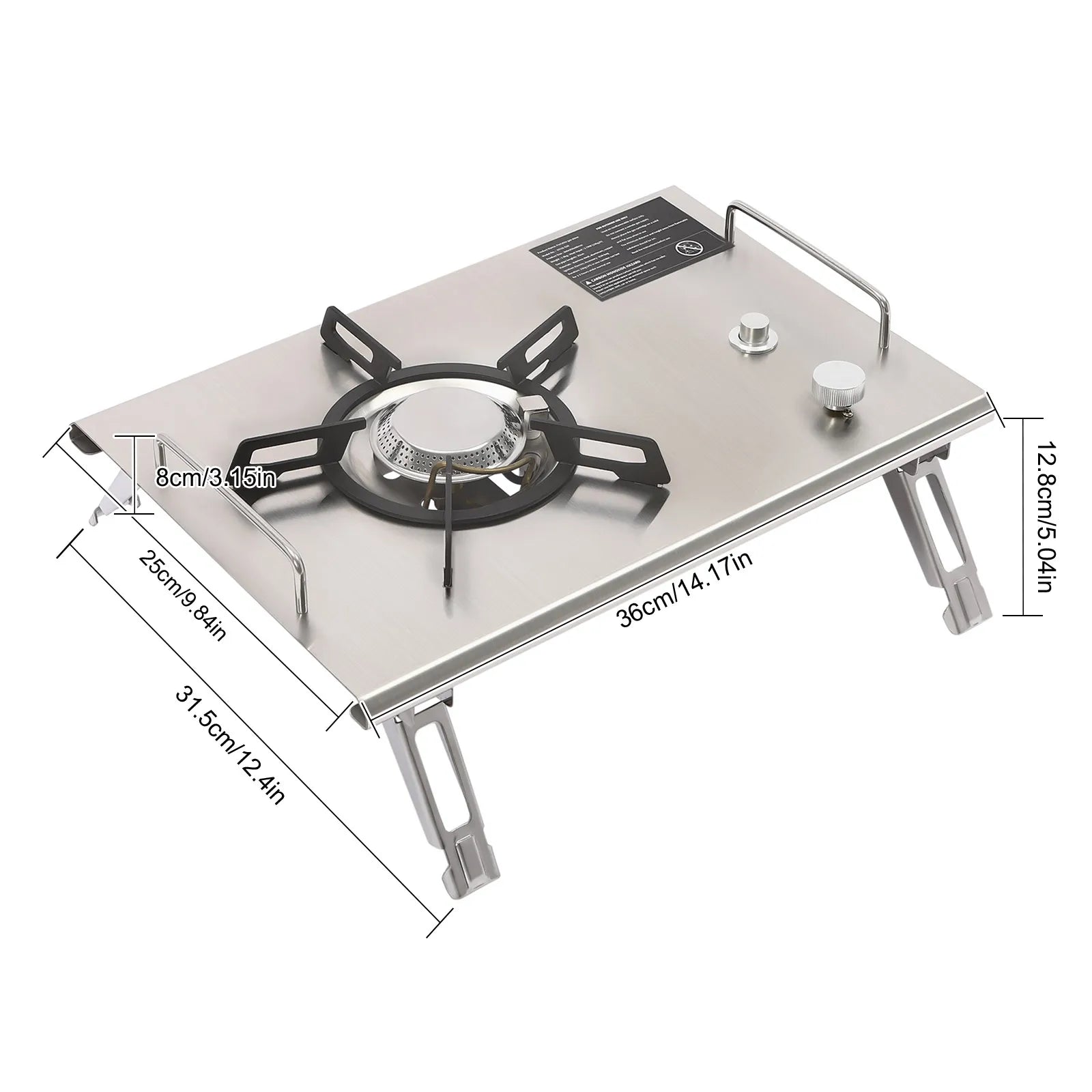 Foldable Stainless Steel Portable Gas Stove with Electronic Ignition