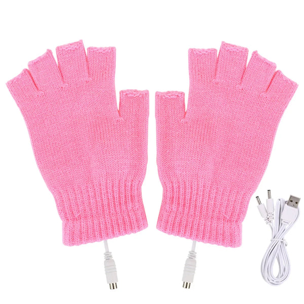 USB Heated Winter Cycling Gloves – Fingerless