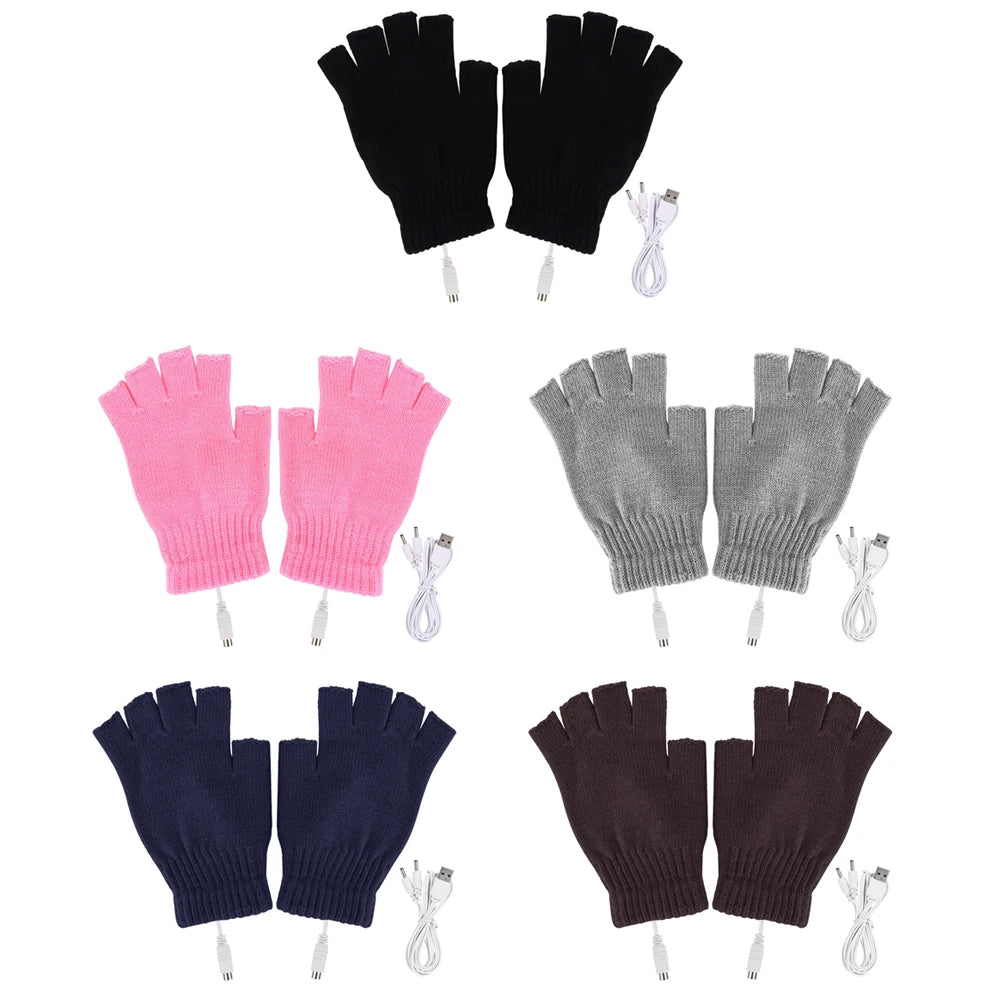 USB Heated Winter Cycling Gloves – Fingerless