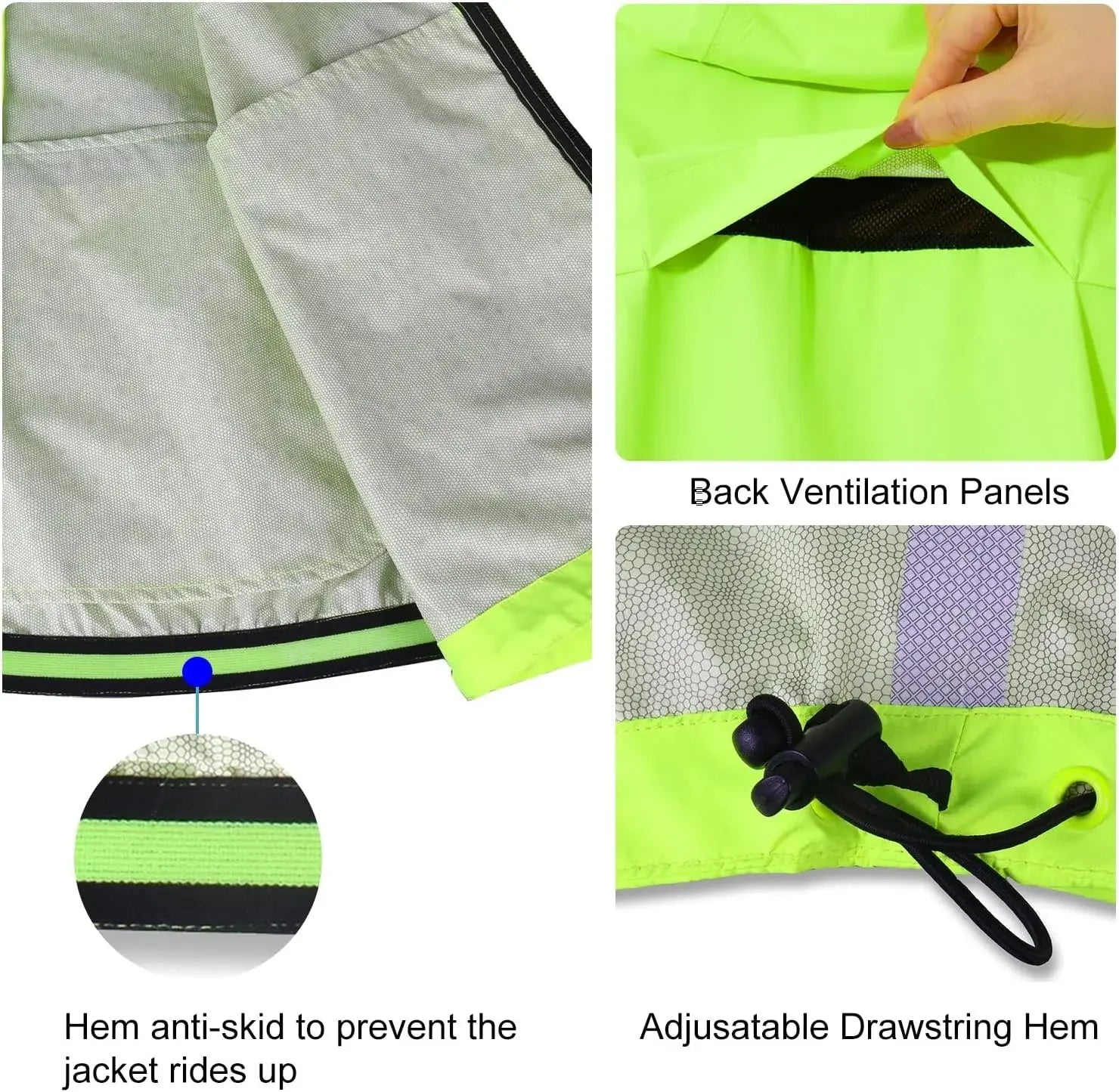 Men’s Waterproof Reflective Rain Jacket with Hood