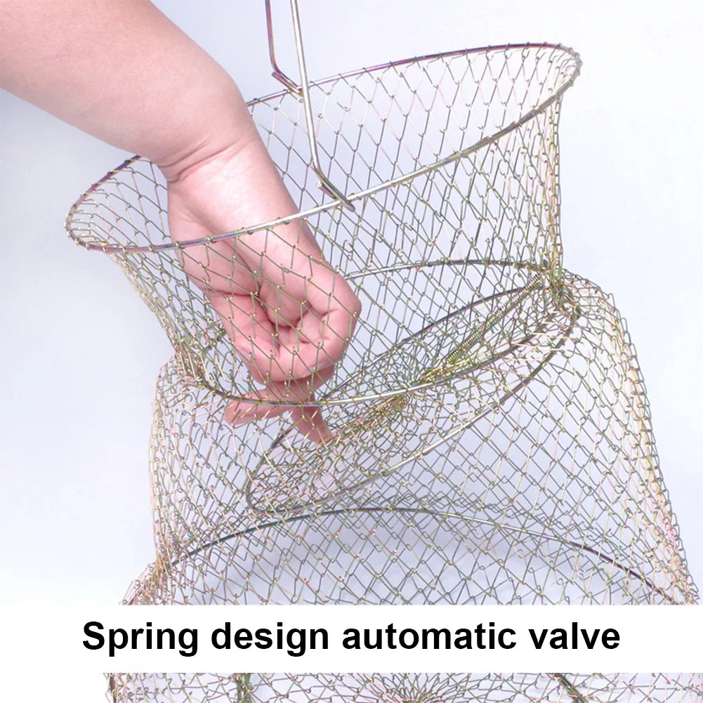 Collapsible Galvanized Steel Wire Fish Basket