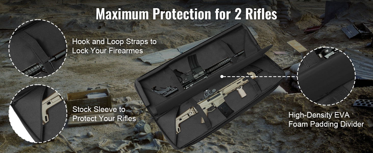 VEVOR Tactical Double Rifle Bag – 36/42 Inch